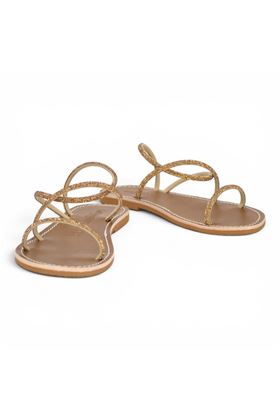 Sandalo Le Salentine in microstrass colore oro. LE SALENTINE | 1129-ORO